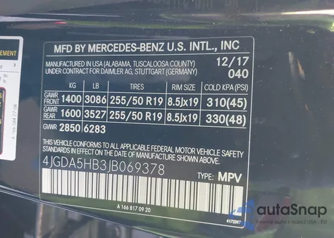 2018 Mercedes-Benz Gle 350 4Matic from USA, damaged, VIN 4JGDA5HB3JB069378